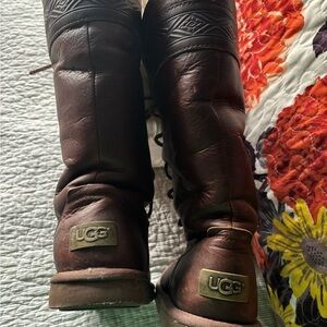 UGG Dark Brown Leather Boots